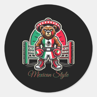 Sticker Rond Style Mexicain Boxe Mexicaine Pour Garçons