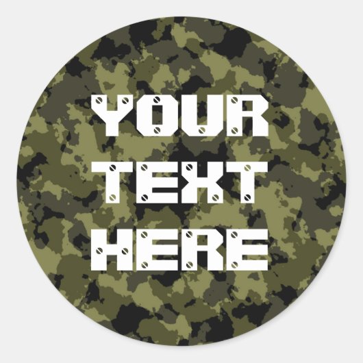 Sticker Rond Style militaire camouflage (Devant)