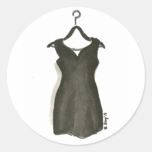 Sticker Rond Style Mode LBD Little Black Robe Fashionista