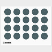 Sticker Rond Style moderne Nom de recherche | gris bleu (Feuille)