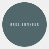 Sticker Rond Style moderne Nom de recherche | gris bleu (Devant)