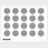 Sticker Rond Style moderne Nom de recherche | Gris et noir (Feuille)