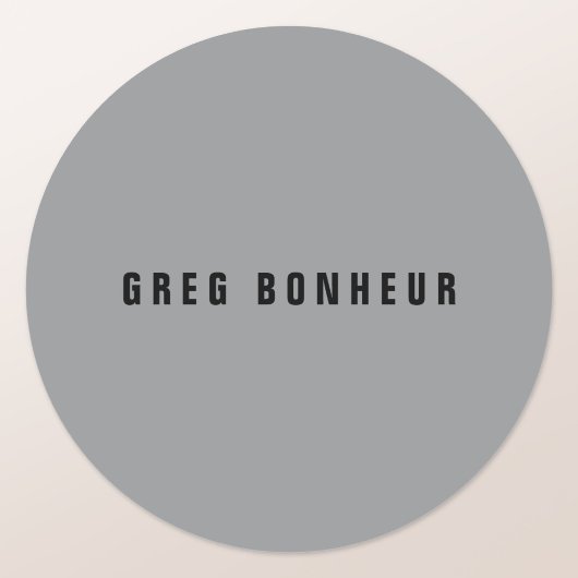 Sticker Rond Style moderne Nom de recherche | Gris et noir