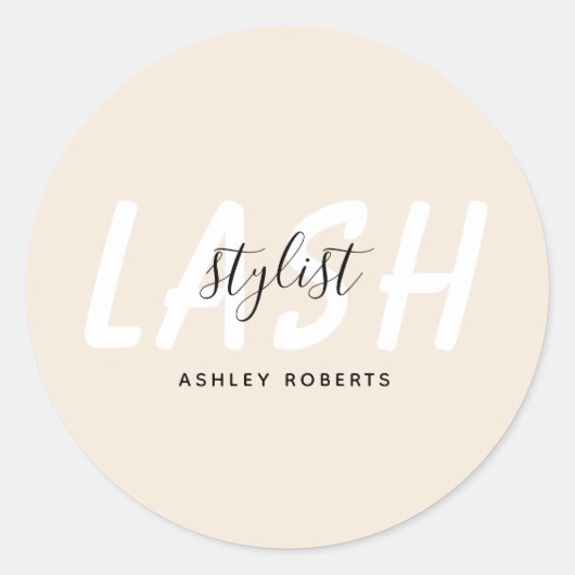 Sticker Rond Style moderne violet beige (Devant)