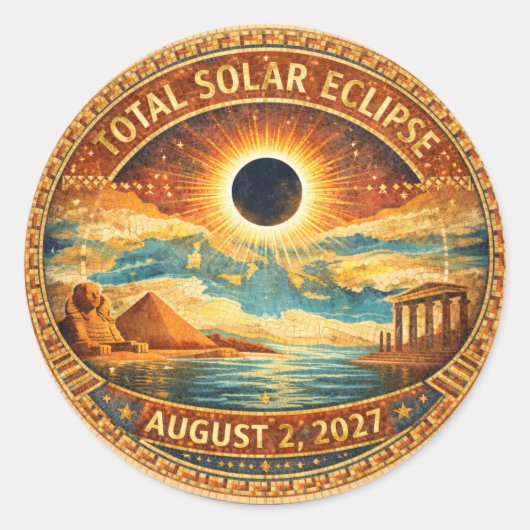 Sticker Rond Style Mosaïque 2027 Eclipse (Devant)