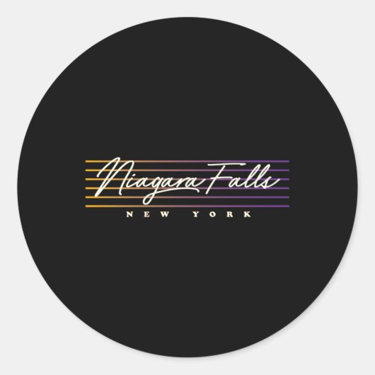 Sticker Rond Style Niagara Falls (Devant)