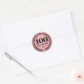 Sticker Rond Style Parties scintillant rose 100 Anniversaire Lo (Enveloppe)