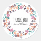 Sticker Rond Style Pastel Floral Merci Fleur style Pastel (Devant)