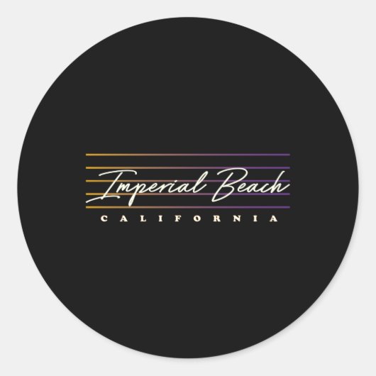 Sticker Rond Style Plage Imperial (Devant)