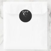 Sticker Rond Style Rétro Classique Corbeau Drôle (Sac)