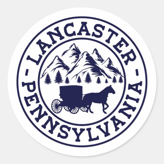 Sticker Rond Style Retro Vintage Lancaster PA (Devant)