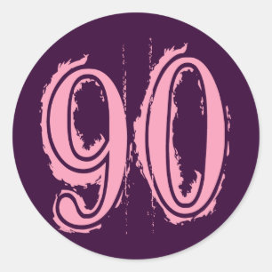 Sticker Rond Style rose Grunge Numéro 90