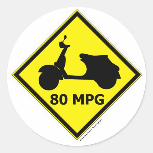 Sticker Rond Style Scooter 80 mi/gal (Devant)
