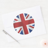Sticker Rond Style soie Union Jack British Flag (Enveloppe)