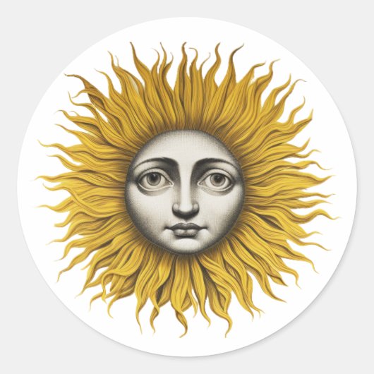 Sticker Rond Style Sun Fornasetti (Devant)