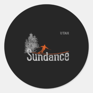 Sticker Rond Style Sundance des années 1980 Utah Ski Vintage