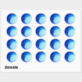 Sticker Rond Style surf cool Blue Wave (Feuille)
