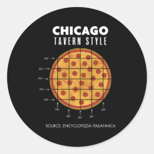 Sticker Rond Style Taverne de Pizza Chicago