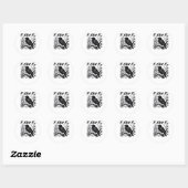 Sticker Rond Style tendance drôle essentiel F Caw F (Feuille)