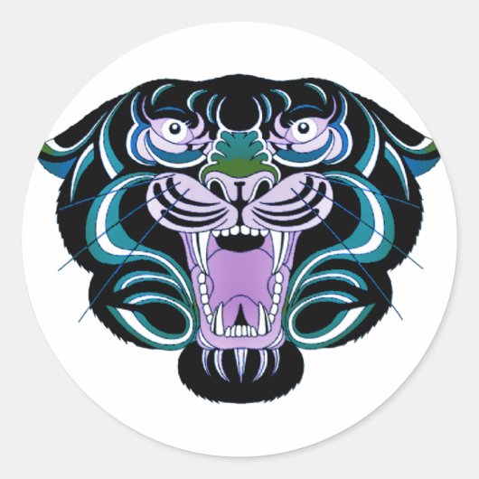 Sticker Rond Style Tiger 2 (Devant)