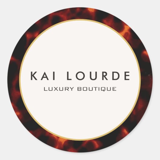 Sticker Rond Style Tortoiseshell Chic Luxe (Devant)