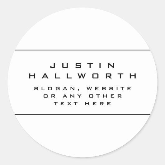 Sticker Rond Style unique noir et blanc (Devant)