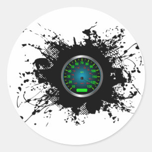 Sticker Rond Style urbain 5 d'emblème de vitesse