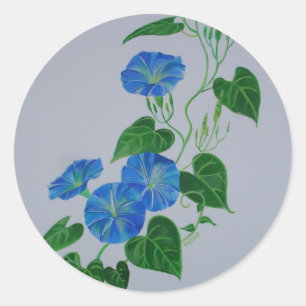 Sticker Rond Style victorien Matin Glory Vine Fleur sauvage