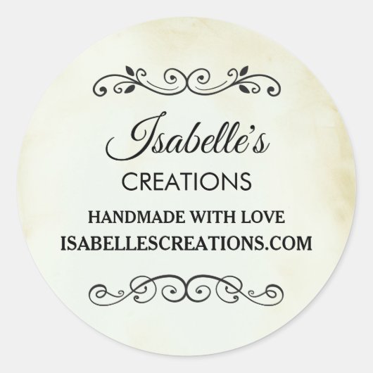 Sticker Rond Style Vintage ancien Western Business (Devant)