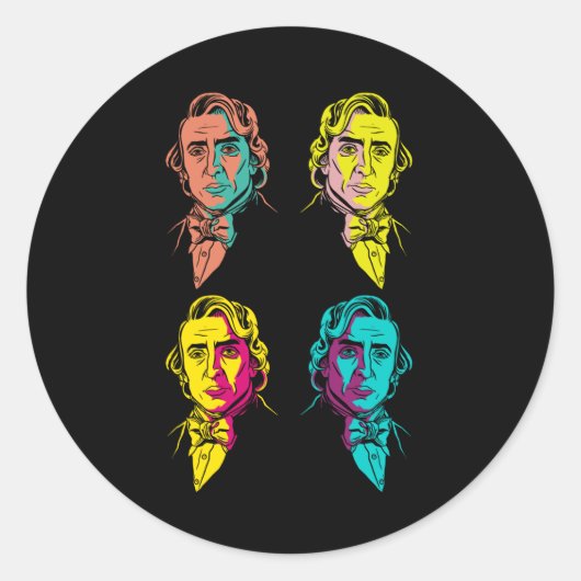 Sticker Rond Style Vintage Chopin (Devant)
