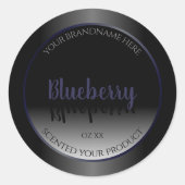 Sticker Rond Stylish Black and White Product Labels Blue Frame (Devant)