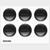 Sticker Rond Stylish Black and White Product Labels Blue Frame (Feuille)