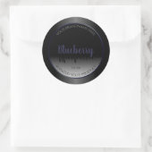 Sticker Rond Stylish Black and White Product Labels Blue Frame (Sac)