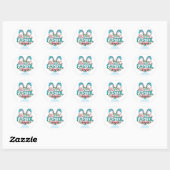 Sticker Rond Stylish bunny ears Happy Easter (Feuille)