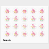 Sticker Rond Stylish bunny ears Happy Easter (Feuille)