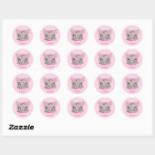 Sticker Rond Stylish bunny ears pink Happy Easter (Feuille)