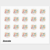 Sticker Rond Stylish Colorful Floral Happy Easter (Feuille)