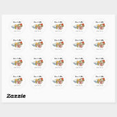 Sticker Rond Stylish Kalocsai flowers - personalized (Feuille)