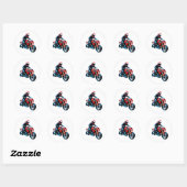 Sticker Rond Stylish Motorcycle Rider (Feuille)