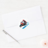 Sticker Rond Stylish Motorcycle Rider (Enveloppe)