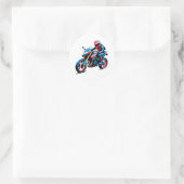 Sticker Rond Stylish Motorcycle Rider (Sac)