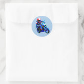 Sticker Rond Stylish Motorcycle Rider (Sac)