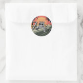 Sticker Rond Stylish Sunset Cat (Sac)