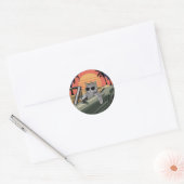 Sticker Rond Stylish Sunset Cat (Enveloppe)