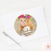 Sticker Rond Stylo d'encre moderne Calligraphie Graduation (Enveloppe)