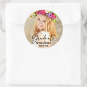 Sticker Rond Stylo d'encre moderne Calligraphie Graduation (Sac)