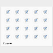 Sticker Rond Stylo et Bloc-notes (Feuille)