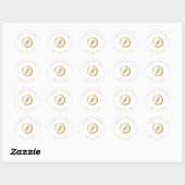 Sticker Rond Stylo Notaire Blanc Minimal Moderne Certifié par (Feuille)