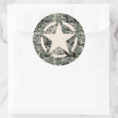 Sticker Rond Stylo Star sur le Camouflage numérique (Sac)