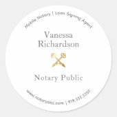 Sticker Rond Stylos minimaux Gris Chic Gold Marketing (Devant)